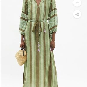 D'ascoli Regina striped cotton khadi maxi dress